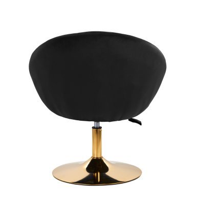 Draaistoel 4Rico QS-BL12G zwart voor beautysalon, receptie, make-up en manicure met verstelbare zithoogte 42-52 cm