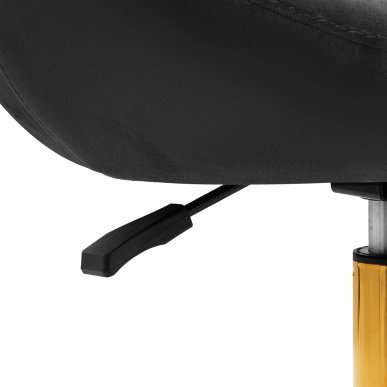 Draaistoel 4Rico QS-BL12G zwart voor beautysalon, receptie, make-up en manicure met verstelbare zithoogte 42-52 cm