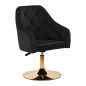 Draaistoel 4Rico QS-BL14G zwart voor beautysalon, receptie en make-uphoek voor professioneel dagelijks salonwerk