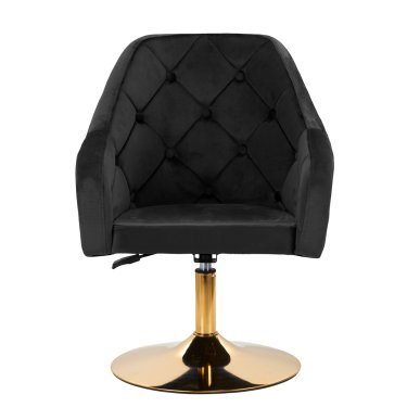 Draaistoel 4Rico QS-BL14G zwart voor beautysalon, receptie en make-uphoek voor professioneel dagelijks salonwerk