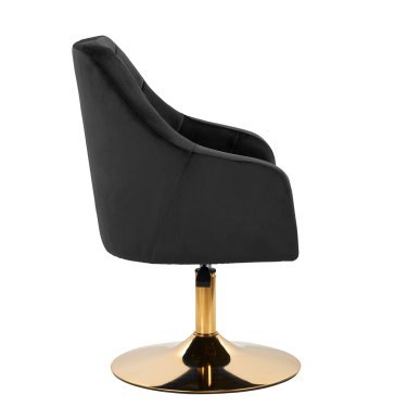 Draaistoel 4Rico QS-BL14G zwart voor beautysalon, receptie en make-uphoek voor professioneel dagelijks salonwerk