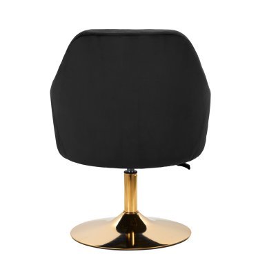Draaistoel 4Rico QS-BL14G zwart voor beautysalon, receptie en make-uphoek voor professioneel dagelijks salonwerk