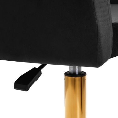 Draaistoel 4Rico QS-BL14G zwart voor beautysalon, receptie en make-uphoek voor professioneel dagelijks salonwerk