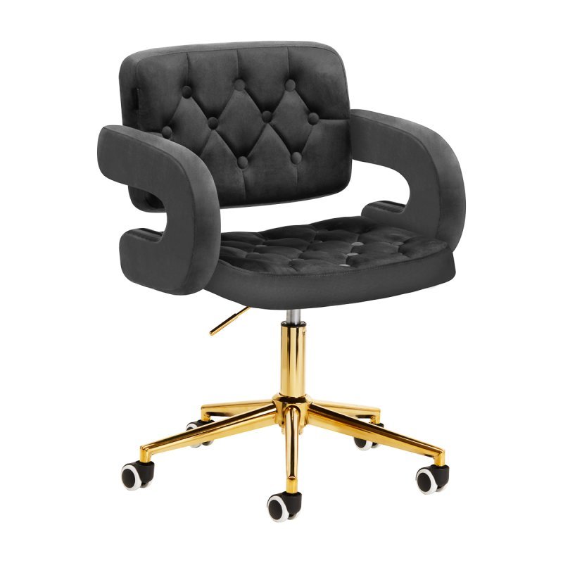 Professionele draaistoel voor beautysalon 4Rico QS-OF213G grijs voor beauty, make-up, manicure, brow en receptie