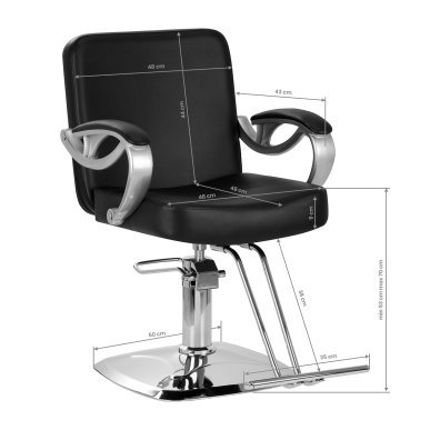 Kappersstoel Hair System ZA31 zwart voor kapsalon, beautysalon, make-up, receptie en professionele saloninrichting