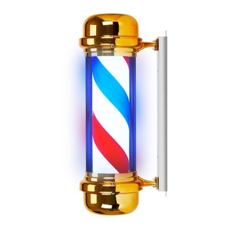 Verlichte barber plafondlamp Gabbiano BB-02 goud groot voor barbershop, kapsalon en professionele saloninrichting