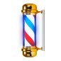 Verlichte barber plafondlamp BB-02 goud groot