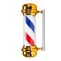 Verlichte barber plafondlamp BB-02 goud groot