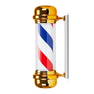 Verlichte barber plafondlamp BB-02 goud groot