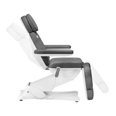 Elektrische behandelstoel SILLON Classic met 3 motoren, grijs, voor professionele beauty-, massage- en podologiepraktijken