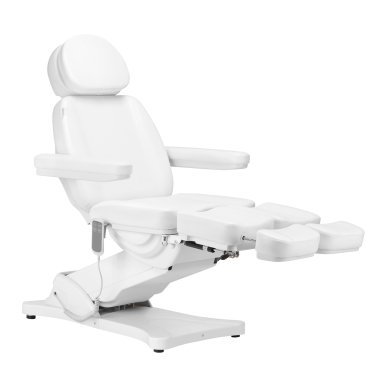 Elektrische behandelstoel SILLON Classic Pedi met 2 motoren, wit, voor beauty, podologie, massage en professionele behandelingen
