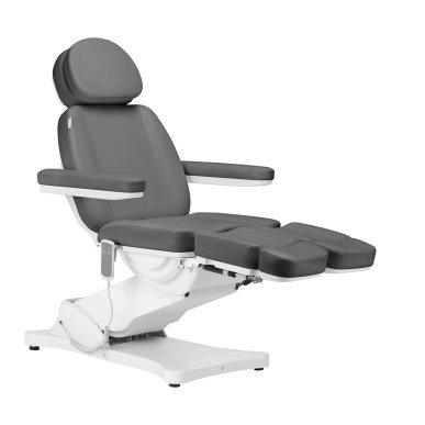 Elektrische behandelstoel SILLON Classic Pedi met 2 motoren, grijs, voor beauty, massage, pedicure en podologie