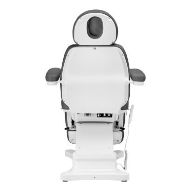 Elektrische behandelstoel SILLON Classic Pedi met 2 motoren, grijs, voor beauty, massage, pedicure en podologie