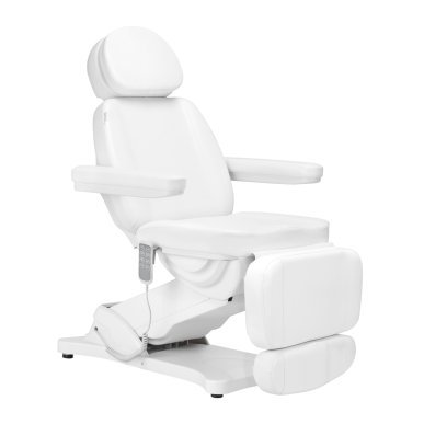 Elektrische behandelstoel SILLON Classic met 4 motoren en cradle, wit, professioneel voor beauty, podologie en massage