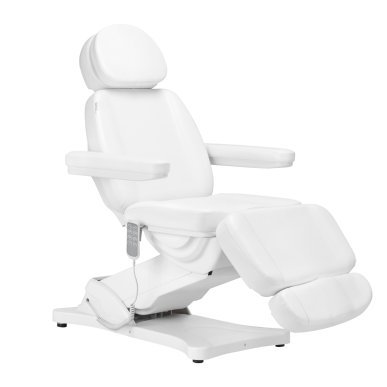 Elektrische behandelstoel SILLON Classic met 4 motoren en cradle, wit, professioneel voor beauty, podologie en massage