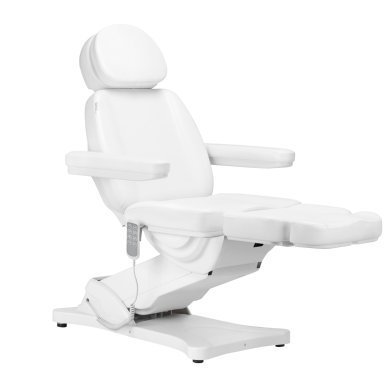 Elektrische behandelstoel SILLON Classic met 4 motoren en cradle, wit, professioneel voor beauty, podologie en massage