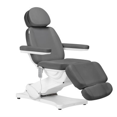 Elektrische behandelstoel SILLON Classic met 4 motoren en cradle, professioneel voor beauty, podologie en massage, grijs
