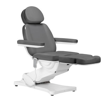 Elektrische behandelstoel SILLON Classic met 4 motoren en cradle, professioneel voor beauty, podologie en massage, grijs