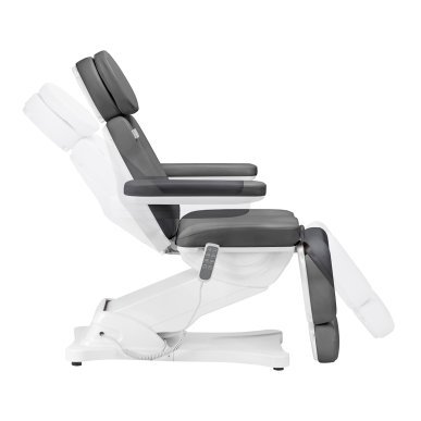 Elektrische behandelstoel SILLON Classic met 4 motoren en cradle, professioneel voor beauty, podologie en massage, grijs