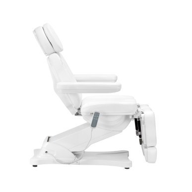 Elektrische behandelstoel SILLON Classic Pedi met 3 motoren en pedi cradle voor beauty, podologie en massage, wit
