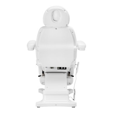 Elektrische behandelstoel SILLON Classic Pedi met 3 motoren en pedi cradle voor beauty, podologie en massage, wit