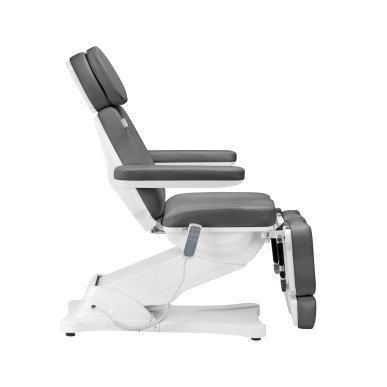 Elektrische behandelstoel SILLON Classic Pedi met 3 motoren en pedi-cradle voor podologie, pedicure en salons, grijs