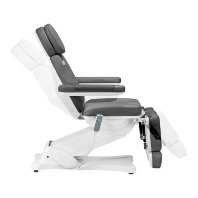 Elektrische behandelstoel SILLON Classic Pedi met 3 motoren en pedi-cradle voor podologie, pedicure en salons, grijs