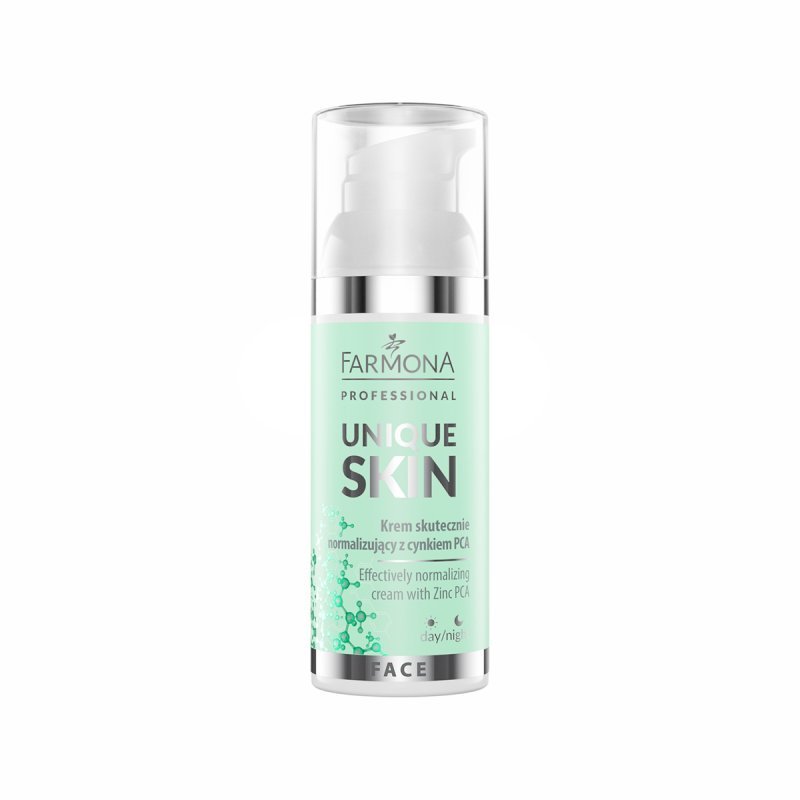 Normaliserende gezichtscrème Farmona Unique Skin met zink PCA 50 ml voor matte huid en zichtbare onzuiverheden