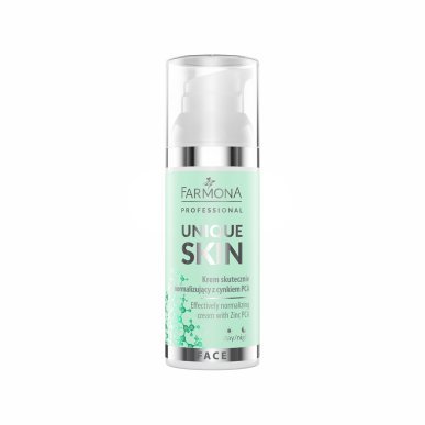 Normaliserende gezichtscrème Farmona Unique Skin met zink PCA 50 ml voor matte huid en zichtbare onzuiverheden