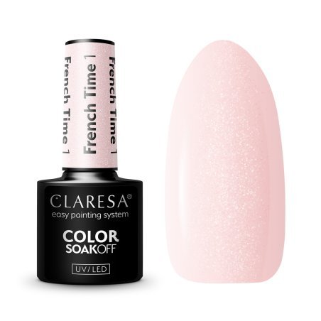 Gellak Claresa French Time 1 voor subtiele French manicure, glanzende salonfinish en nauwkeurige applicatie, 5 g