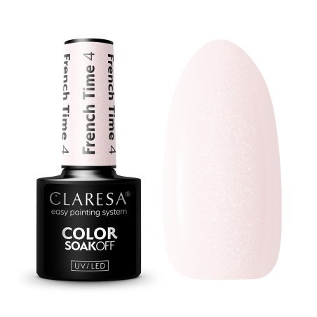Gellak French Time 4 van Claresa met parelmoer glazed donut-effect voor french en clean nails, salonmanicure, 5 g
