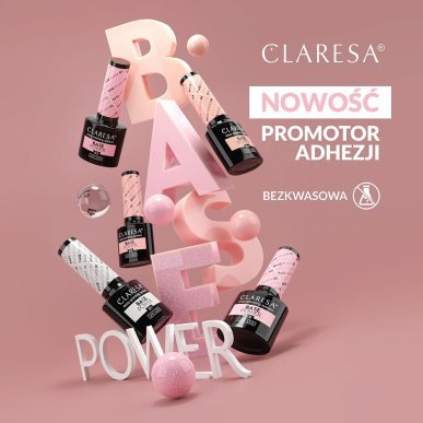 Rubber base Claresa Base Power 03 5 g met hoge hechting voor sterke, egale nagels en duurzame salonmanicure
