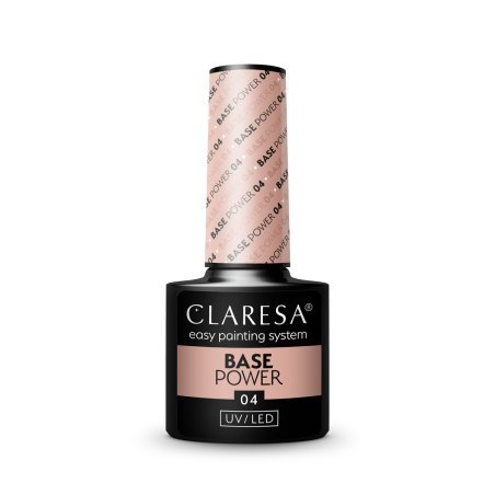 Rubber base Claresa Base Power 04 5 g voor sterke, egale nagels en een duurzame basis voor salonmanicure en hybride manicure
