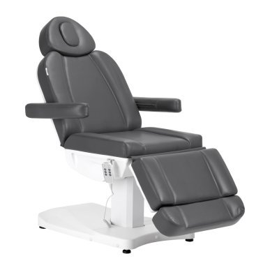 Elektrische behandelstoel Azzurro 803D met 3 motoren, grijs, voor cosmetologie, podologie, massage en fysiotherapie
