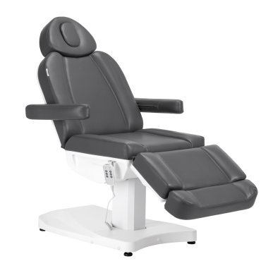 Elektrische behandelstoel Azzurro 803D met 3 motoren, grijs, voor cosmetologie, podologie, massage en fysiotherapie
