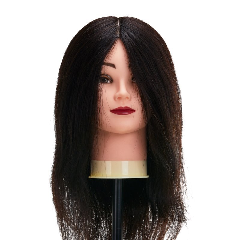 Kappers-oefenhoofd Gabbiano WZ1 met natuurlijk zwart haar van 16 inch voor knippen, stylen en kappersopleiding Kappers-oefenhoofd Gabbiano WZ1 met natuurlijk zwart haar van 16 inch voor knippen, stylen en kappersopleiding