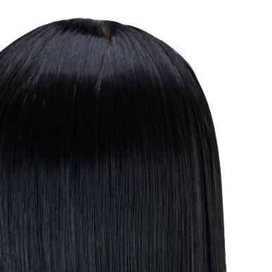 Professioneel kappersoefenhoofd Gabbiano WZ2 met synthetisch haar kleur 1 zwart 24 inch voor knippen en opsteken