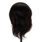 Kappersoefenhoofd Gabbiano WZ3 van natuurlijk haar, zwart kleur 1, 8 inch voor knippen, stylen en kappersopleidingen