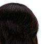 Kappersoefenhoofd Gabbiano WZ3 van natuurlijk haar, zwart kleur 1, 8 inch voor knippen, stylen en kappersopleidingen