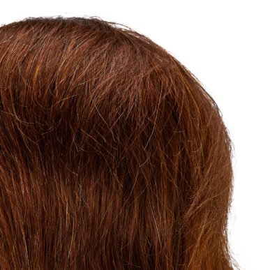 Kappers-oefenhoofd Gabbiano WZ3 met natuurlijk haar, kleur 4 bruin, 8 inch voor knippen, stylen en kappersopleiding