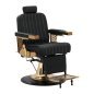 Professionele barberstoel Gabbiano Marcus Gold zwart-goud voor knippen, scheren en baardstyling in de barbershop