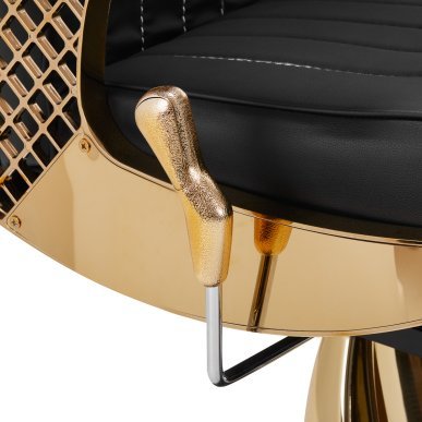 Professionele barberstoel Gabbiano Marcus Gold zwart-goud voor knippen, scheren en baardstyling in de barbershop