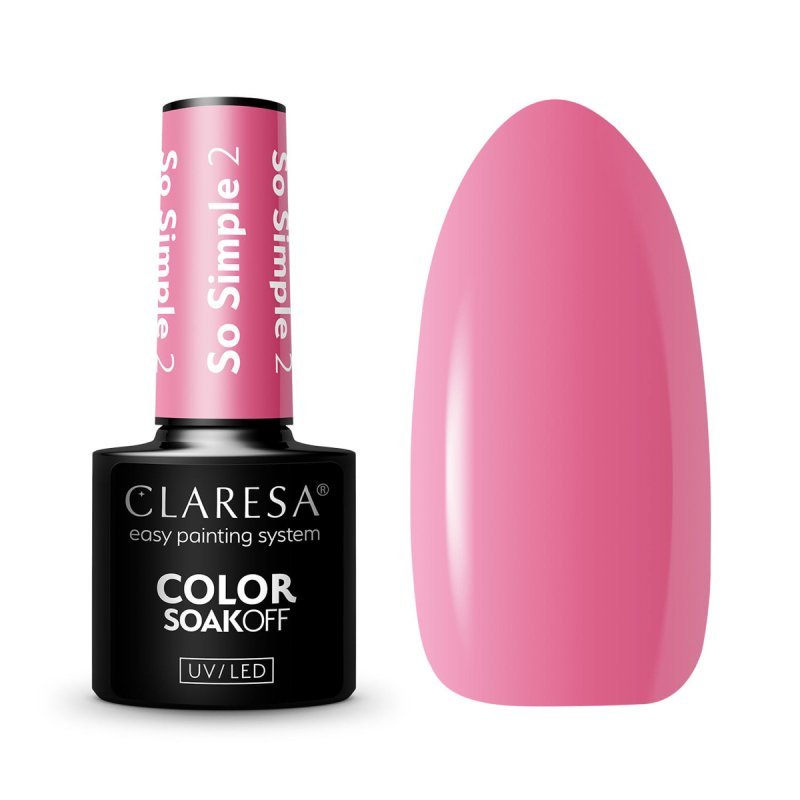 Gellak Claresa So Simple 2 5 g candyroze met hybride formule voor egale manicure, intense pigmentatie en kleur tot 3 weken