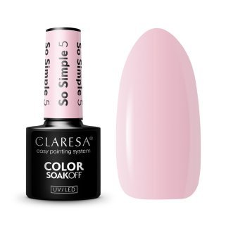 Gellak Claresa So Simple 5 in lila violet, medium viscositeit en intense pigmentatie voor manicure en nagelstyling, 5 g