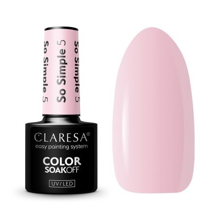 Gellak Claresa So Simple 5 in lila violet, medium viscositeit en intense pigmentatie voor manicure en nagelstyling, 5 g