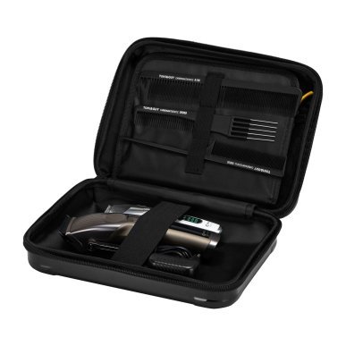 Barber kapperskoffer zwart, gereedschapsorganizer voor tondeuses, trimmers, scharen en professioneel mobiel salonwerk