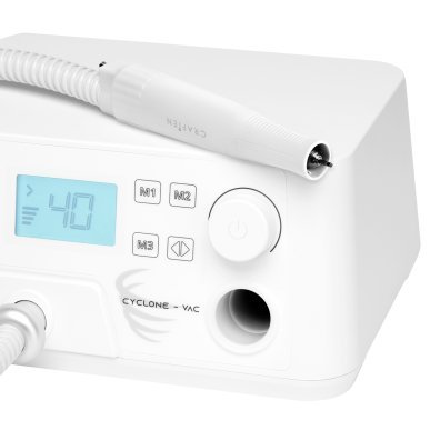 Professionele nagelfrees Saeyang Cyclone-Vac met afzuiging en Mini 969 kast voor podologie, pedicure en manicure
