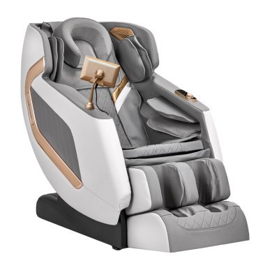Massagestoel Sakura Classic 306 wit-grijs met massageprogramma's voor professioneel salonwerk, wellness, spa en behandelruimtes