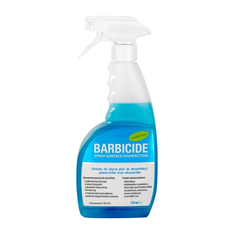 Oppervlaktedesinfectiespray Barbicide geurloos 750 ml voor professionele hygiënische werkplekken in salon en praktijk
