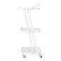 Cosmetische trolley Giovanni H6701 wit met drie glazen planken voor professionele salons en georganiseerde behandelingen